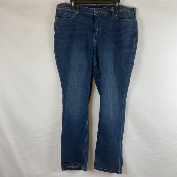 Duluth Trading Co Jeans Slim Leg 18x31 Blue Dark Wash - Picture 1 of 10